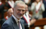 Le roi Felipe VI d'Espagne arrive au Congrès à Lima, le 28 juillet 2026