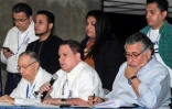 Les membres de l'Alliance civique pour la justice et la démocratie (ACJD) lors d'une conférence de presse à Managua, le 29 mars 2019