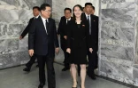 Kim Yo Jong, soeur du difigeant nord-coréen Kim Jong Un, lors d'un événement officiel à Panmunjom le 12 juin 2019, sur une photo fournie par le gouvernement nord-coréen