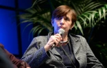 Michèle Léridon, directrice de l'information de l'Agence France Presse (AFP), lors d'une table ronde dans le cadre de la 10e conférence internationale sur le journalisme, le 16 mars 2017 à Tours