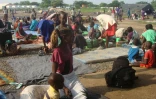 Photo fournie par l'ONU d'habitants ayant trouvé refuge dans un camp de l'ONU à Juba