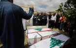 Les funérailles de victimes de l'explosion d'une citerne d'essence, le 18 août 2021 à al-Daouseb, dans la région du Akkar, au Liban