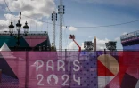 Site paralympique de la place de la Concorde, en construction, le 21 août 2024 à Paris