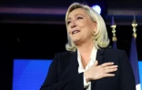 Marine Le Pen au Pavillon d'Armenonville à Paris le 24 avril 2022 après l'annonce des résultats du second tour de l'élection présidentielle