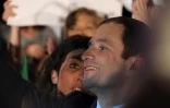 Benoit Hamon lors d'un rassemblement politique le 18 janvier 2017 à Paris