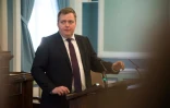Le Premier ministre islandais Sigmundur David Gunnlaugsson devant le parlement islandais, le 4 avril 2016 à Reykjavik