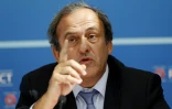 Le président de l'UEFA Michel Platini lors d'une conférence de presse pour l'Europa League le 28 août 2015 à Monaco