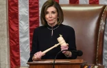 La cheffe des démocrates à la Chambre des représentants Nancy Pelosi
lors du vote sur la mise en accusation de Donald Trump le 18 décembre 2019 à Washington