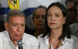 La cheffe de file de l'opposition vénézuélienne Maria Corina Machado et le candidat à l'élection présidentielle Edmundo Gonzalez Urrutia, le 29 juillet 2024 à Caracas