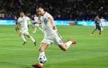 Zlatan Ibrahimovic fait désormais le bonheur du LA Galaxy, ici lors d'un match de MLS face à l'Atlanta United, le 21 avril 2018 à Carson, en Californie