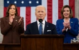 Le président américain Joe Biden devant les deux chambres du Congrès américain lors de son adresse à la Nation, à Washington le 1er mars 2022