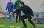 L'entraîneur argentin de l'Atlético de Madrid, Diego Simeone, lors du 8e de finale aller de la Ligue des champions contre Chelsea, à Bucarest, le 23 février 2021