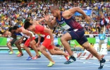 Jimmy Vicaut (d) lors des séries du 100 m aux JO de RIo, le 13 août 2016