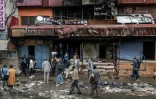 Un centre commercial vandalisé et incendié au lendemain de manifestations violentes marquant les commémorations du premier anniversaire de la prise du Parlement, le 26 juin 2025 à Nairobi, au Kenya