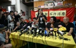 La présidente de la Ligue des Sociaux-Démocrates (LSD), qui était l'un des derniers partis d'opposition encore actifs à Hong Kong, Chan Po-ying, s'exprime lors d'une conférence de presse, le 29 juin 2025 à Hong kong