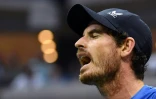 le Britannique Andy Murray réagit lors de son match contre le Grec Stefanos Tsitsipas au centra national de tennis Billie Jean King à New York, le 30 août 2021
