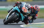 Le pilote français de l'écurie Petronas Yamaha SRT, Fabio Quartararo, lors des qualifications du Grand Prix de France de MotoGP, le 10 octobre 2020 sur le circuit du Mans