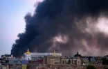 La fumée de frappes aériennes russes sur Kiev, le 8 septembre 2026 en Ukraine