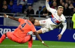 L'attaquant de l'OL Mariano Diaz , lors d'un match de L1 face Ă Caen, Ă Lyon le 11 mars 2018