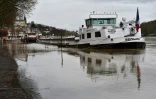 Les berges inondées de la Seine, dans à Conflans-Sainte-Honorine, près de Paris, le 25 janvier 2018