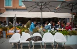Une terrasse de café à Sauzon, le 20 mai 2021 à Belle-Ile-en-Mer