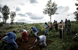 Enterrement d'une victime de l'épidémie d'Ebola, le 16 mai 2019 à Butembo, dans l'est de la RD Congo