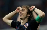 Le milieu croate Luka Modric après la victoire de son équipe face à la Russie en quarts de finale, à Sotchi, le 7 juillet 2018