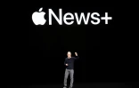 Le patron d'Apple Tim Cook, le 25 mars 2019, à Cupertino (Californie)