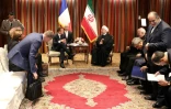 Les présidents français Emmanuel Macron (g) et iranien Hassan Rohani (d), lors d'une rencontre à New York, le 18 septembre 2017