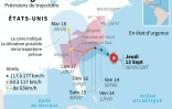 Prévisions de trajectoire de l'ouragaon Florence le jeudi 13 septembre à 06h00 GMT