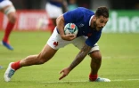 Le centre français Sofiane Guitoune lors du match de poules du Mondial face aux Tonga, à Kumamoto, le 6 octobre 2019