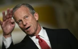 Le chef de la majorité républicaine au Sénat américain, John Thune, donne un conférence de presse au Capitole de Washington, le 10 février 2026