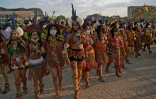 Manifestation de femmes indigènes le 26 août 2021 devant la Cour suprême à Brasilia