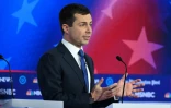 Le jeune maire américain Pete Buttigieg, candidat à la Maison Blanche, lors du débat démocrate le 20 novembre 2019