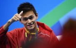 Le Chinois Sun Yang après sa victoire dans le 200 m nage libre le 8 août 2016 à Rio