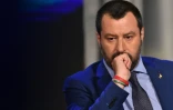 Le ministre italien de l'Intérieur Matteo Salvini sur le plateau de la Rai 1, le 20 juin 2018 à Rome