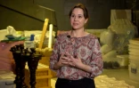 Natalia Tcherguik, commissaire d'exposition du musée de Khortytsia, lors d'une interview, le 12 août 2022 à Zaporijjia