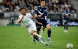 Appel de balle de Denis Bouanga, de Saint-Etienne, contre Bordeaux en Ligue 1 le 20 avril 2022 au Matmut Atlantique stadium Ă Bordeaux