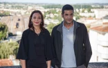L'actrice marocaine Loubna Abidar (g) et le réalisateur franco-marocain Nabil Ayouch du film "Much Loved", le 26 août 2015 à Angoulême