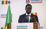 L'opposant Bassirou Diomaye Faye, vainqueur de l'élection présidentielle au Sénégal, lors d'une conférence de presse à Dakar le 25 mars 2024