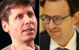 Cette combinaison de photos réalisée le 9 juin 2026 montre (de gauche à droite) Sam Altman, PDG d'OpenAI, à Seattle, dans l'Etat de Washington, le 21 mai 2024, et Dario Amodei, PDG d'Anthropic, à New Delhi, le 19 février 2026