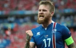 Le milieu islandais Aron Gunnarsson, le 22 juin 2016 à Saint-Denis après la victoire face à l'Autriche