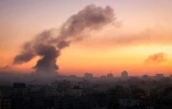 Bombardements israéliens sur la ville de Gaza, le 13 octobre 2023 à l'aube