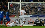 Ngolo Kanté ouvre le score pour la France face à la Russie, le 29 mars 2016 au Stade de France