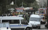 Des services de police et de secours près des lieux où Merah a trouvé la mort à Toulouse, le 22 mars 2012