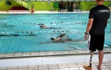 Le caporal-chef Benjamin à la piscine de Suippes, le 13 juin 2019. "Le sport est l'une des meilleures rééducations au monde. J'ai compris que j'étais encore comme tout le monde, que même avec un handicap on peut +performer+", raconte le militaire