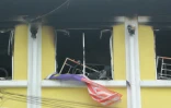Dégâts provoqués par un incendie qui s'est déclaré dans une école religieuse, le 14 septembre 2017 à Kuala Lumpur, en Malaisie