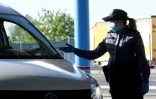 Contrôle de police à la frontière entre la Croatie et la Slovénie, le 10 juin 2020 à Bregana