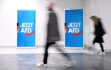 Des participants arrivent au congrès du parti d'extrême droite allemand AfD à Giessen, le 29 novembre 2025 en Allemagne
