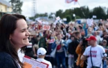 Svetlana Tikhanovskaïa en campagne, à Maladzechna, à quelques dizaines de kilomètres de Minsk, le 31 juillet 2020